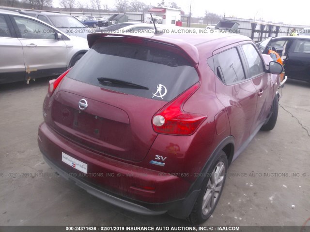 JN8AF5MR8DT203350 - 2013 NISSAN JUKE S/SV/SL RED photo 4