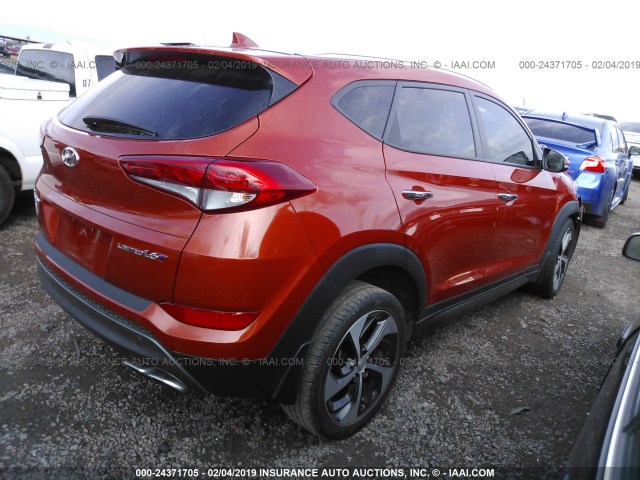 KM8J33A20GU131117 - 2016 HYUNDAI TUCSON LIMITED/SPORT AND ECO/SE ORANGE photo 4