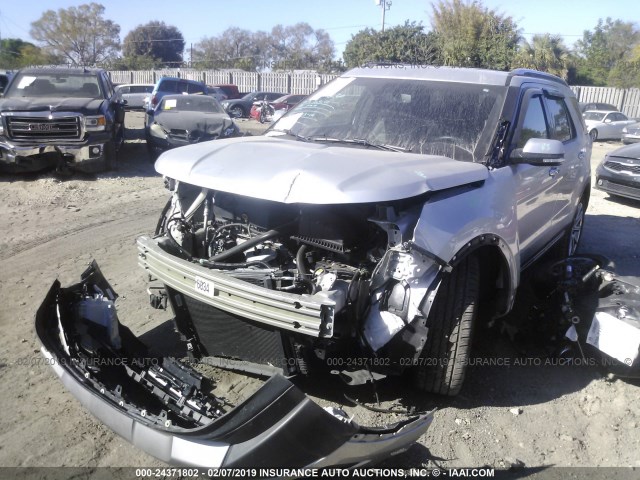 1FM5K7F89HGB80664 - 2017 FORD EXPLORER LIMITED SILVER photo 2