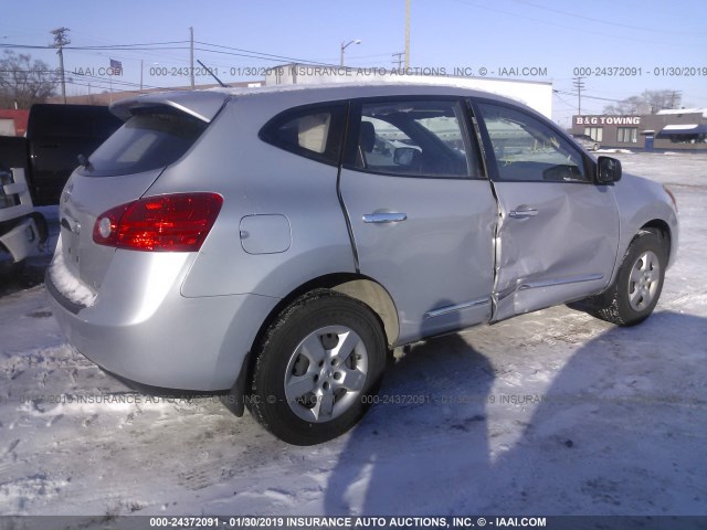 JN8AS5MV0CW700804 - 2012 NISSAN ROGUE S/SV SILVER photo 4