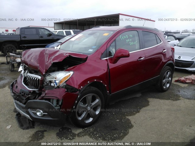 KL4CJGSBXDB212183 - 2013 BUICK ENCORE RED photo 2