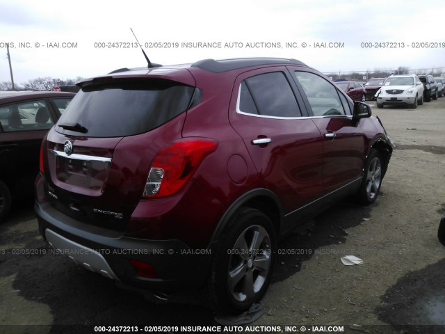 KL4CJGSBXDB212183 - 2013 BUICK ENCORE RED photo 4