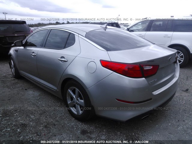 5XXGM4A77EG300825 - 2014 KIA OPTIMA LX SILVER photo 3