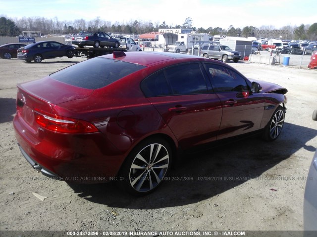 SAJAE4FX7JCP21368 - 2018 JAGUAR XE PRESTIGE RED photo 4