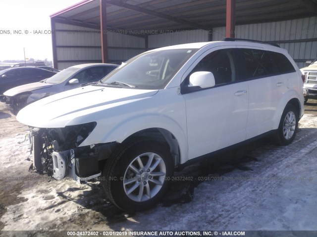 3C4PDCBG9ET161195 - 2014 DODGE JOURNEY SXT WHITE photo 2