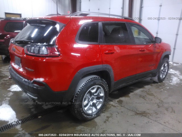 1C4PJMBN6KD116567 - 2019 JEEP CHEROKEE TRAILHAWK 红色 照片 4