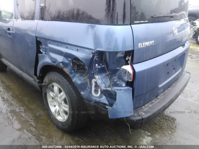 5J6YH27758L012904 - 2008 HONDA ELEMENT EX BLUE photo 6