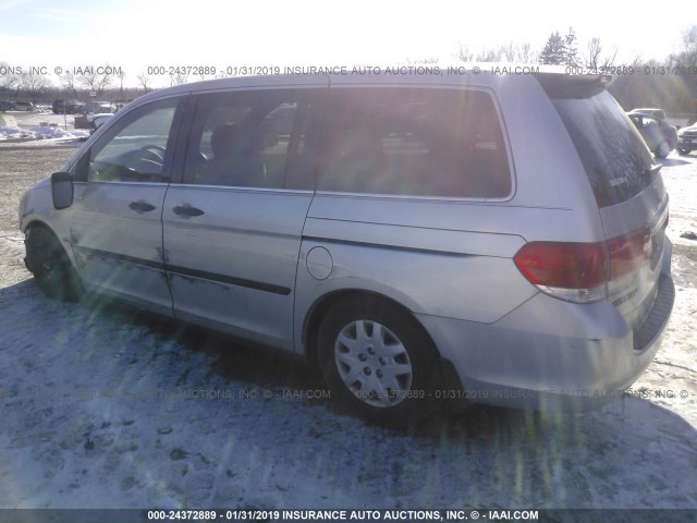 5FNRL38288B107333 - 2008 HONDA ODYSSEY LX SILVER photo 3