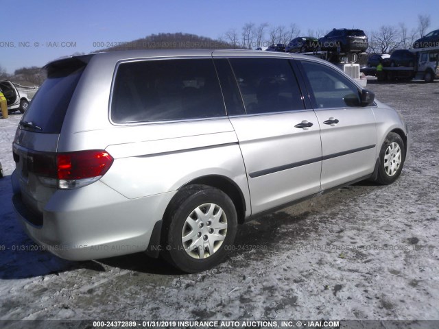 5FNRL38288B107333 - 2008 HONDA ODYSSEY LX SILVER photo 4