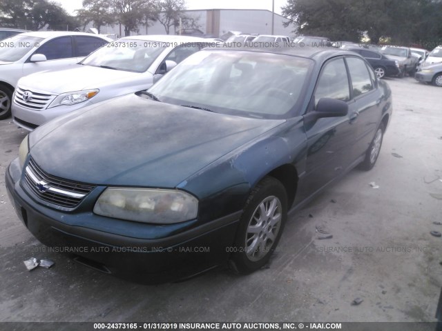 2G1WF52E919199869 - 2001 CHEVROLET IMPALA GREEN photo 2