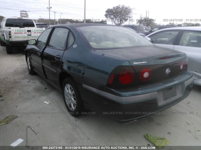 2G1WF52E919199869 - 2001 CHEVROLET IMPALA GREEN photo 3