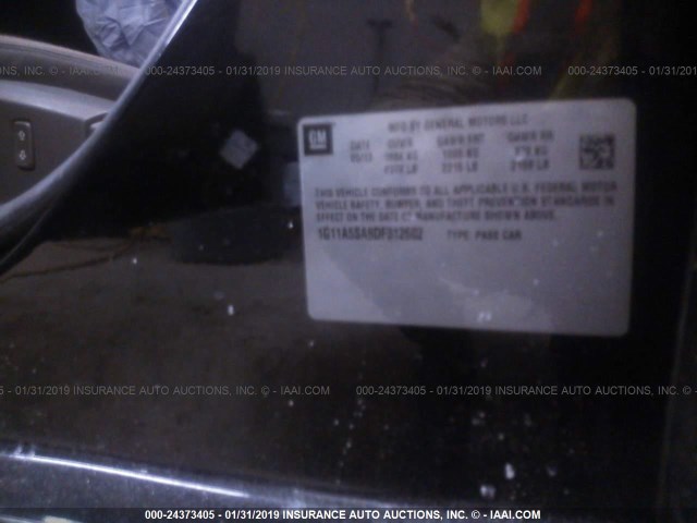 1G11A5SA8DF312602 - 2013 CHEVROLET MALIBU LS BLACK photo 9