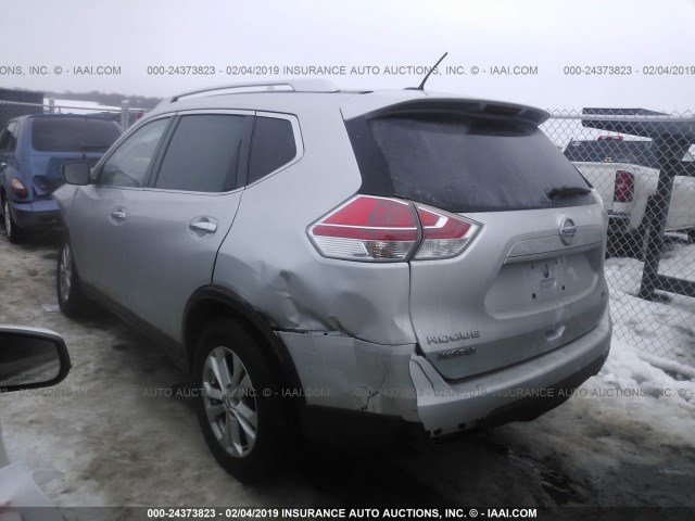 KNMAT2MV8GP707202 - 2016 NISSAN ROGUE S/SL/SV SILVER photo 3