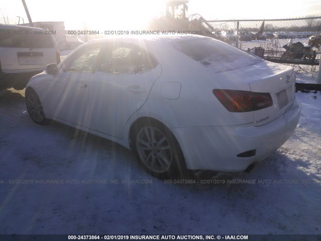 JTHBK262765001955 - 2006 LEXUS IS 250 WHITE photo 3