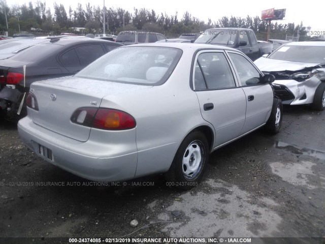 1NXBR12E9YZ356685 - 2000 TOYOTA COROLLA VE/CE/LE SILVER photo 4