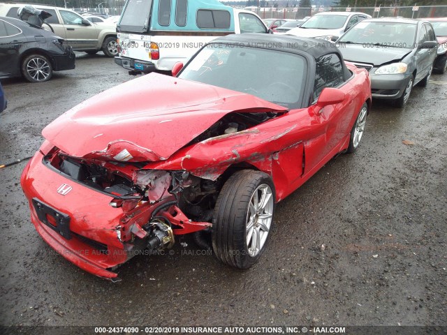 JHMAP21464T003257 - 2004 HONDA S2000 RED photo 2