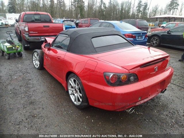 JHMAP21464T003257 - 2004 HONDA S2000 RED photo 3