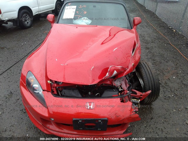 JHMAP21464T003257 - 2004 HONDA S2000 RED photo 6