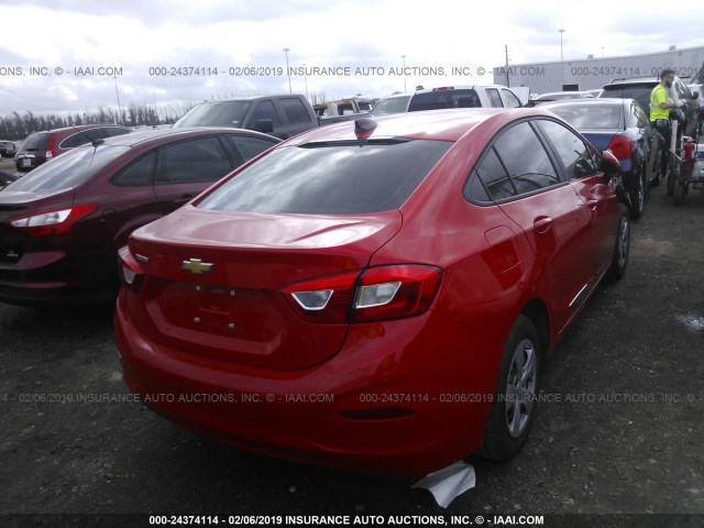 1G1BC5SM3J7169279 - 2018 CHEVROLET CRUZE LS RED photo 4