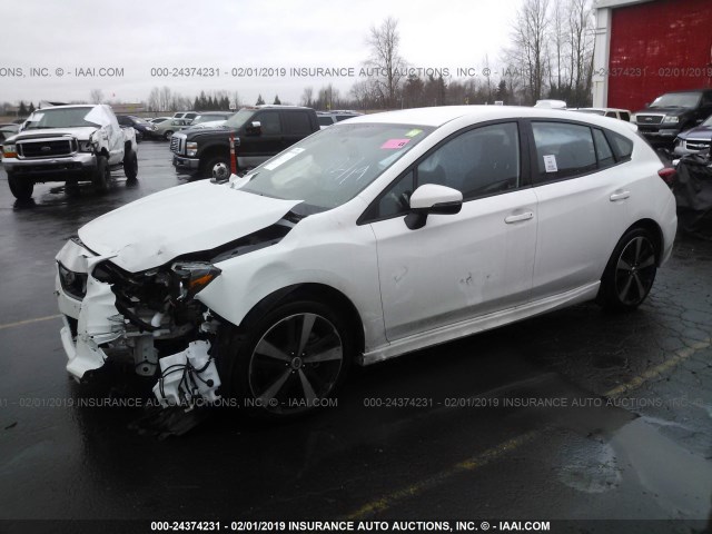 4S3GTAK6XJ3716675 - 2018 SUBARU IMPREZA SPORT WHITE photo 2