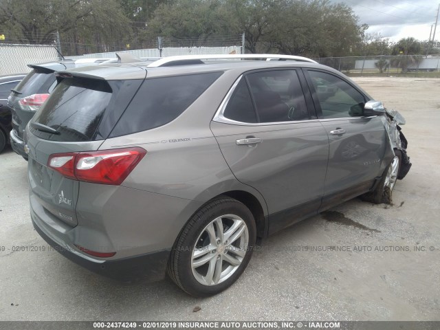 3GNAXMEV7JS629896 - 2018 CHEVROLET EQUINOX PREMIER GRAY photo 4