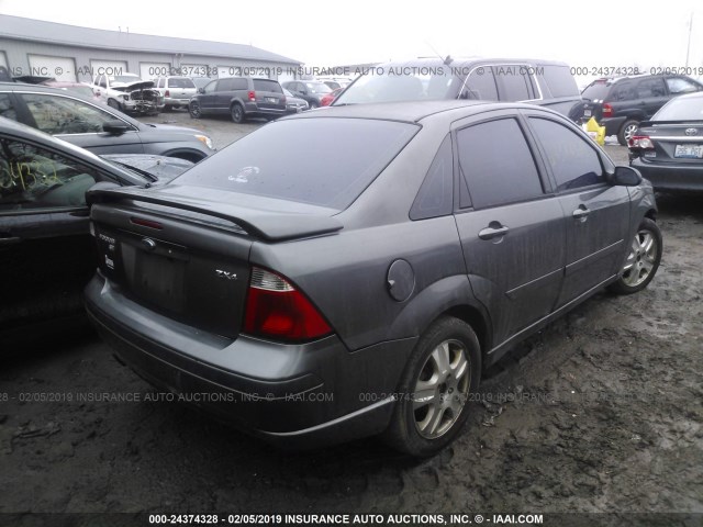 1FAHP38Z65W102884 - 2005 FORD FOCUS ZX4 ST GRAY photo 4