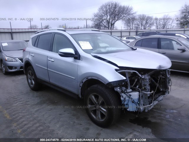 JTMWFREV7FJ055520 - 2015 TOYOTA RAV4 XLE ვერცხლისფერი ფოტო 1