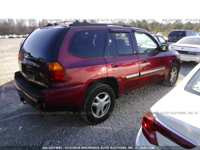 1GKDS13S322162571 - 2002 GMC ENVOY RED photo 4