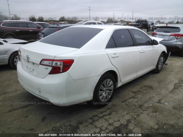 4T4BF1FK9ER418242 - 2014 TOYOTA CAMRY L/SE/LE/XLE WHITE photo 4