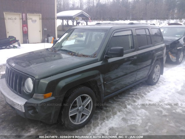 1J8FF48W47D395496 - 2007 JEEP PATRIOT LIMITED GREEN photo 2