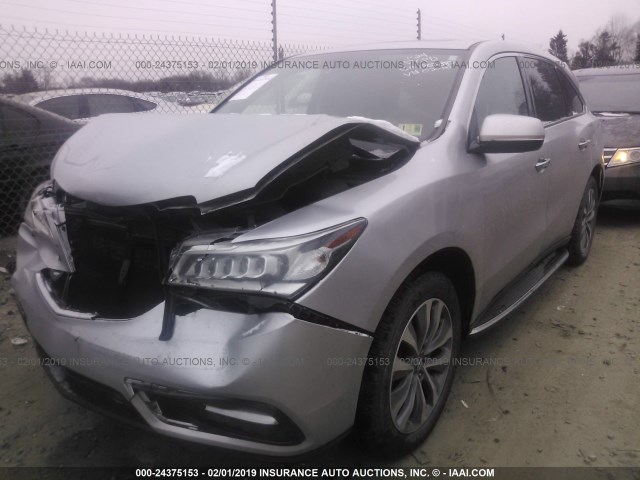 5FRYD4H69EB020181 - 2014 ACURA MDX TECHNOLOGY SILVER photo 2