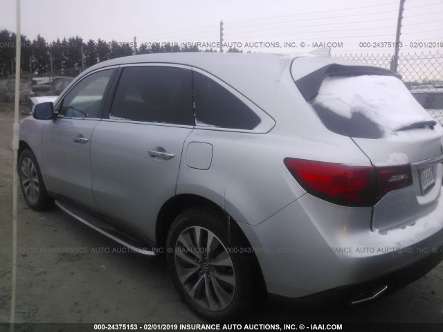 5FRYD4H69EB020181 - 2014 ACURA MDX TECHNOLOGY SILVER photo 3