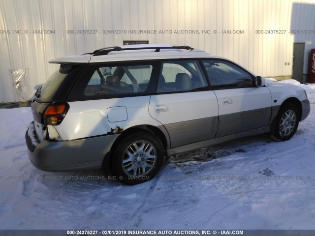 4S3BH806527618834 - 2002 SUBARU LEGACY OUTBACK H6 3.0 LL BEAN WHITE photo 4