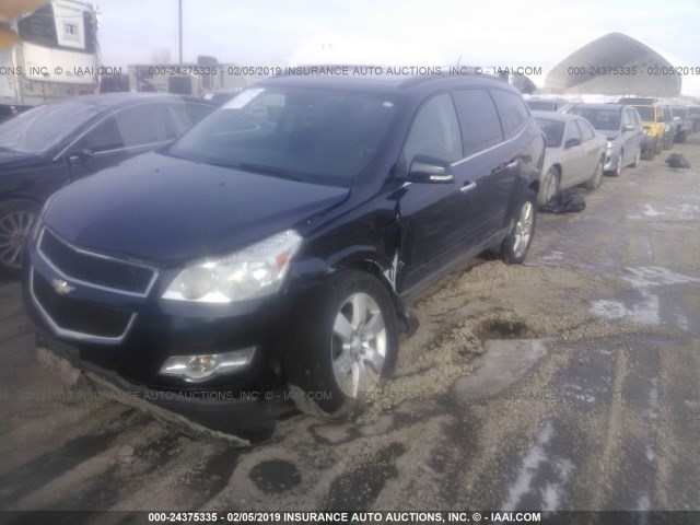 1GNKVGED5CJ220304 - 2012 CHEVROLET TRAVERSE LT Dark Blue photo 2