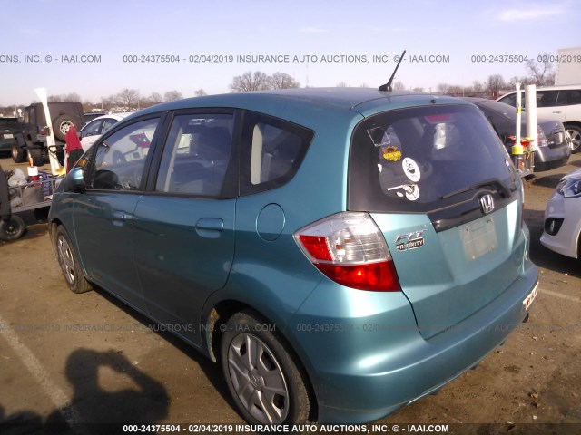 JHMGE8H31DC056013 - 2013 HONDA FIT TEAL photo 3