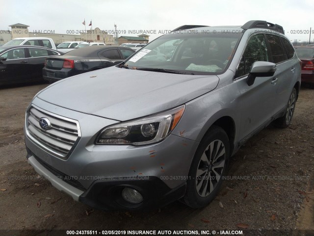 4S4BSAKC4H3412377 - 2017 SUBARU OUTBACK 2.5I LIMITED SILVER photo 2