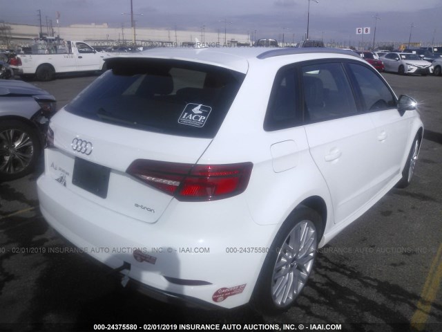 WAUUPBFFXJA154647 - 2018 AUDI A3 E-TRON PREMIUM WHITE photo 4