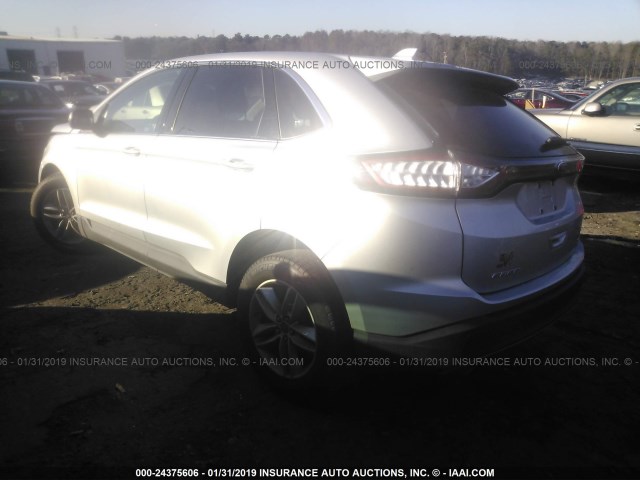 2FMPK3J94HBB40551 - 2017 FORD EDGE SEL SILVER photo 3