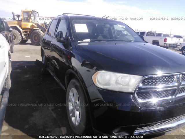 1C4RDJDGXCC107486 - 2012 DODGE DURANGO CREW BLACK photo 1