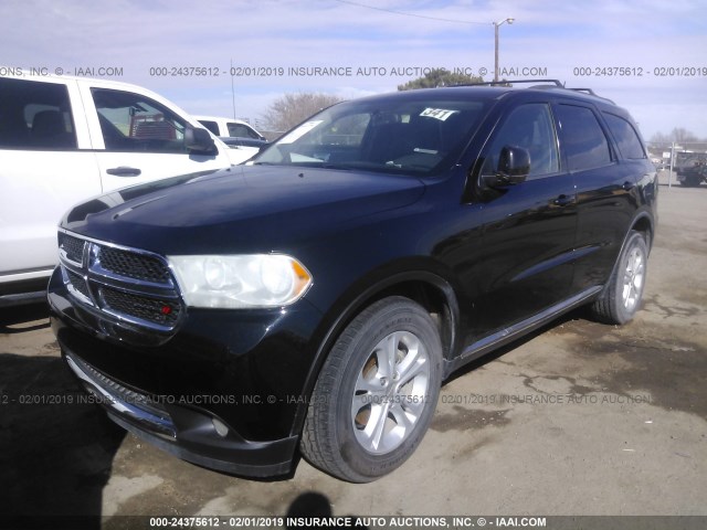 1C4RDJDGXCC107486 - 2012 DODGE DURANGO CREW BLACK photo 2