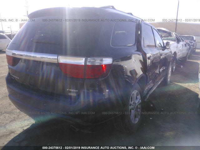 1C4RDJDGXCC107486 - 2012 DODGE DURANGO CREW BLACK photo 4