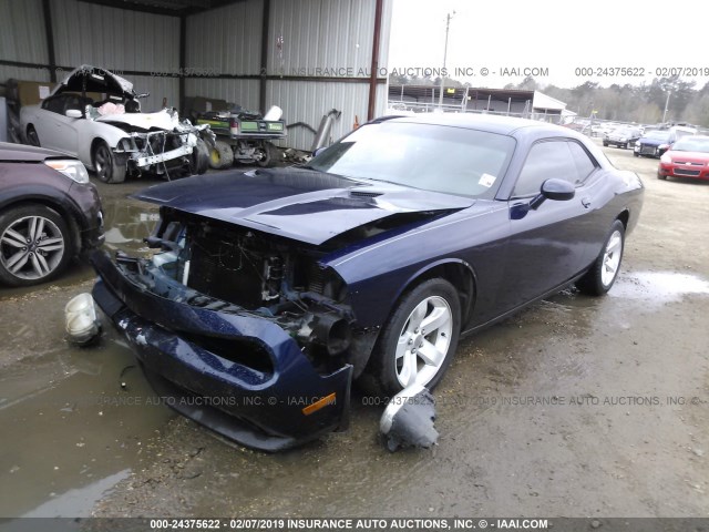 2C3CDYAG1DH695722 - 2013 DODGE CHALLENGER SXT BLUE photo 2