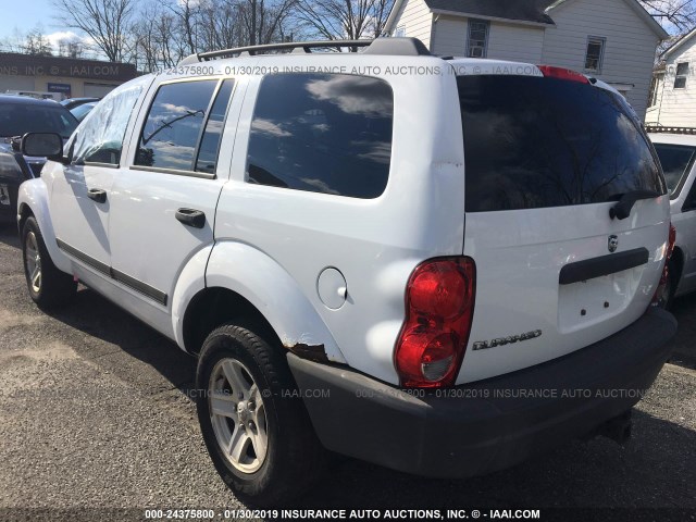 1D4HB38P46F190104 - 2006 DODGE DURANGO WHITE photo 3