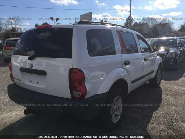 1D4HB38P46F190104 - 2006 DODGE DURANGO WHITE photo 4