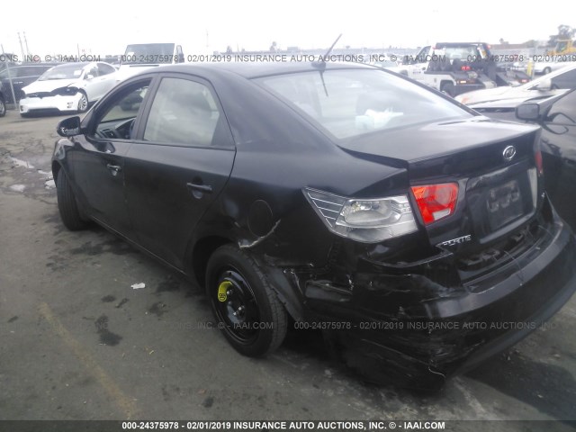 KNAFU4A22C5591118 - 2012 KIA FORTE EX 黑色 照片 3