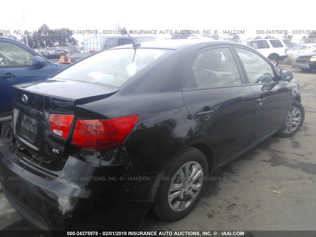 KNAFU4A22C5591118 - 2012 KIA FORTE EX 黑色 照片 4