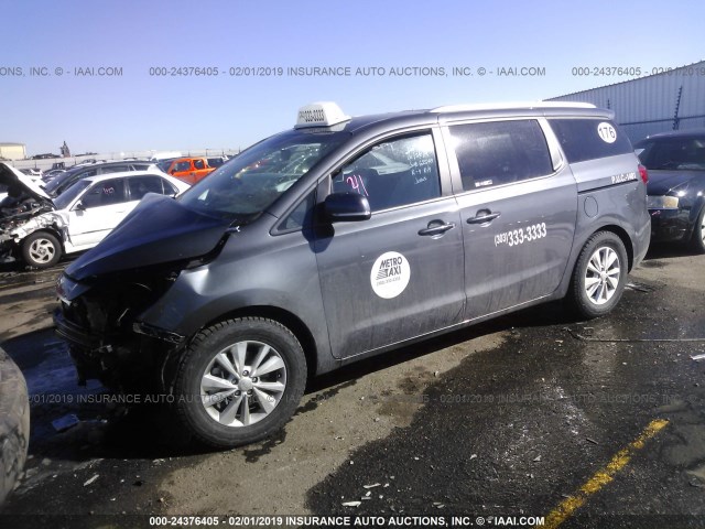 KNDMB5C19H6337112 - 2017 KIA SEDONA LX BLACK photo 2