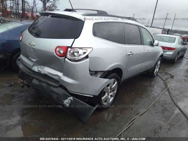 1GNKRGED2CJ157747 - 2012 CHEVROLET TRAVERSE LT SILVER photo 4