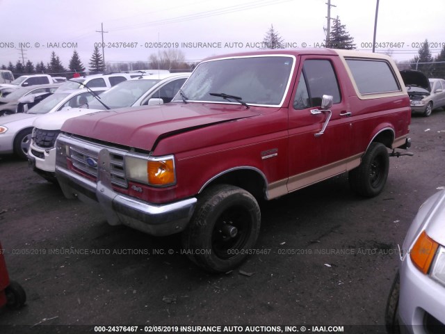 1FMEU15N4JLA93718 - 1988 FORD BRONCO U100 RED photo 2