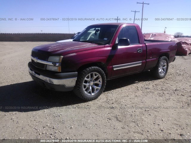 1GCEC14V75Z227410 - 2005 CHEVROLET SILVERADO C1500 RED photo 2